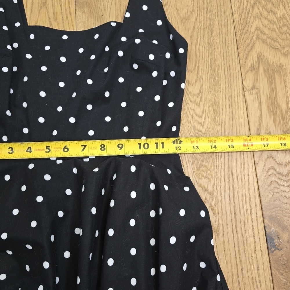 Venus Polka Dot Sleeveless Black Midi Dress Size 2 - Picture 4 of 10